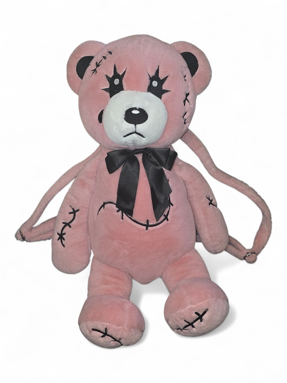 NEW WIDOW X DOLLS KILL Mega Plush Pink Stitched Emo Bear Backpack XXL